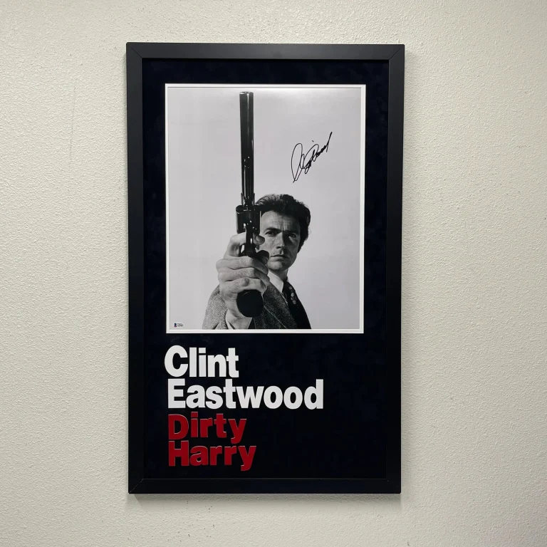 Clint Eastwood signed 22x36 Dirty Harry Framed Photo BAS Autographed