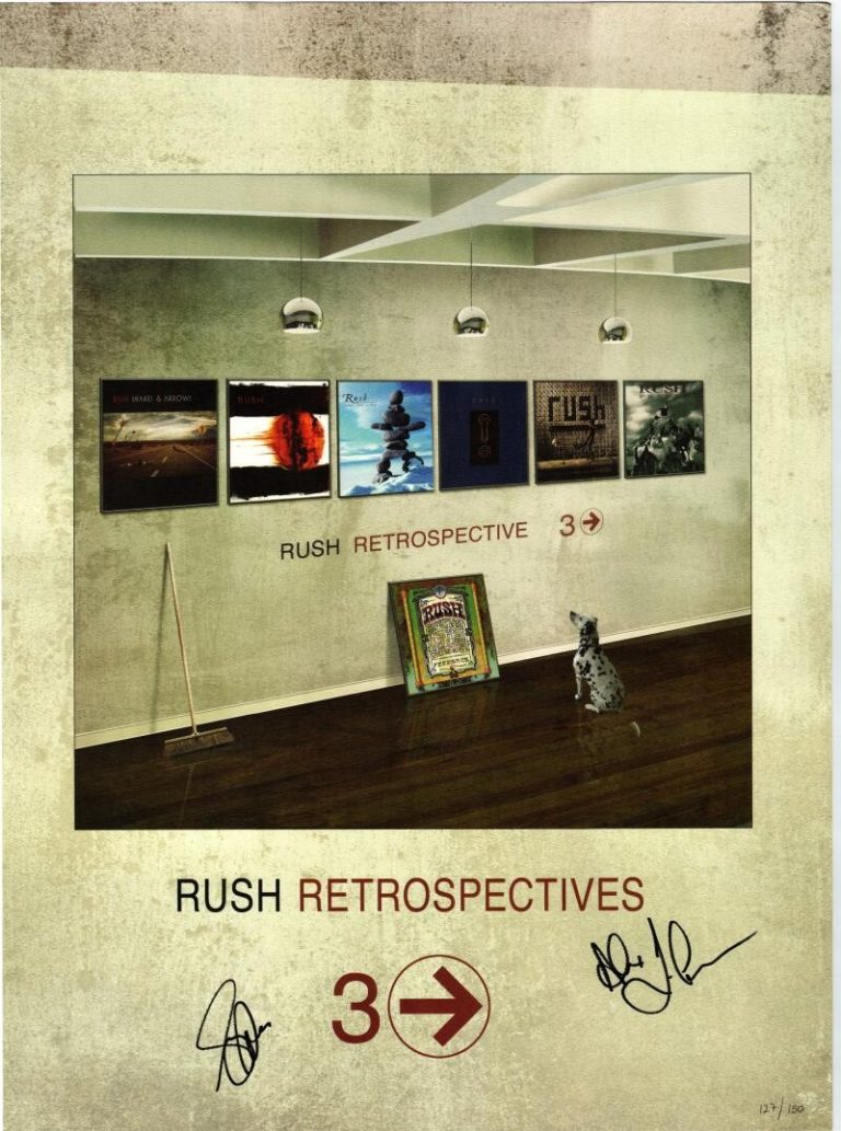 Geddy Lee & Alex Lifeson Signed Autograph 18x24 Rush Retrospectives Poster JSA