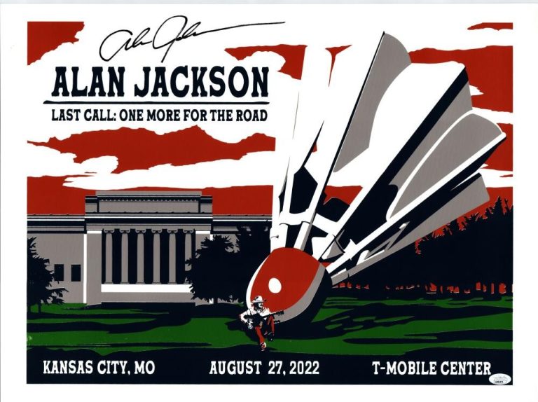 Alan Jackson Signed Autograph 18x24 Concert Tour Poster Last Call KC 2022 JSA
