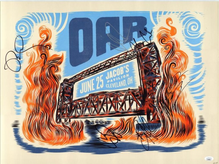 OAR Band Signed Autograph 18x24 Concert Tour Poster Cleveland Ohio JSA COA