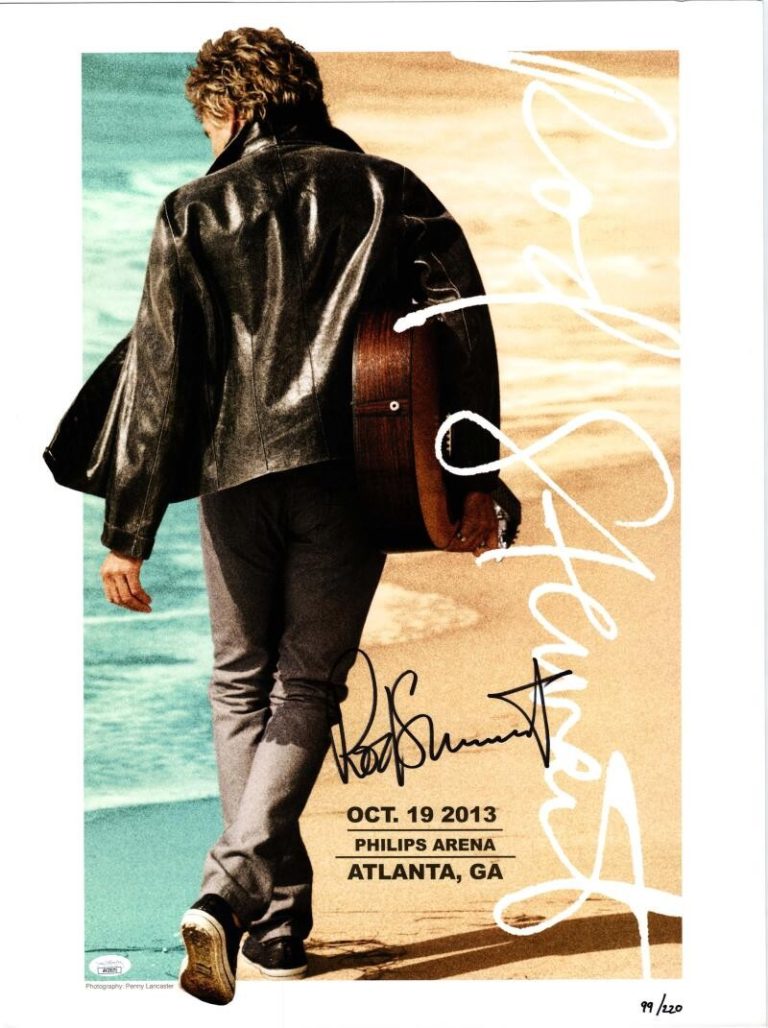 Rod Stewart Signed Autograph 18x24 Concert Tour Poster Atlanta 2013 JSA COA A