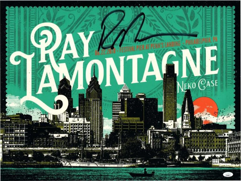 Ray LaMontagne Signed Autograph 18x24 Concert Tour Poster Philadelphia JSA COA