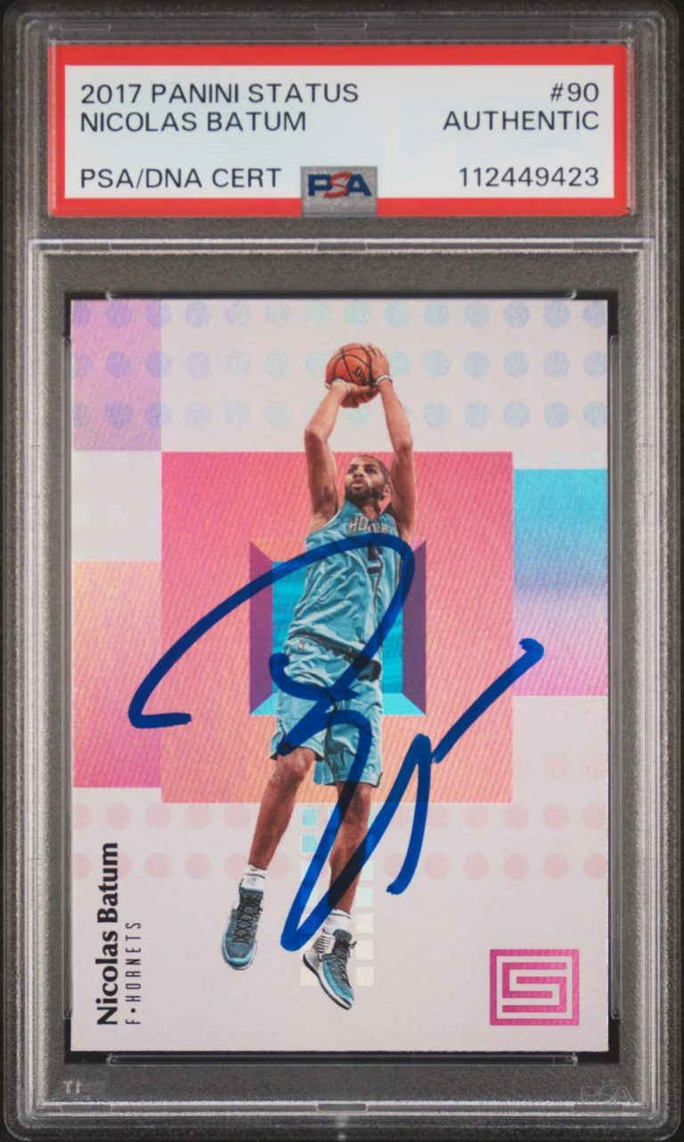 2017 Panini Status #90 Nicolas Batum Signed Card PSA A Auto A Autographed