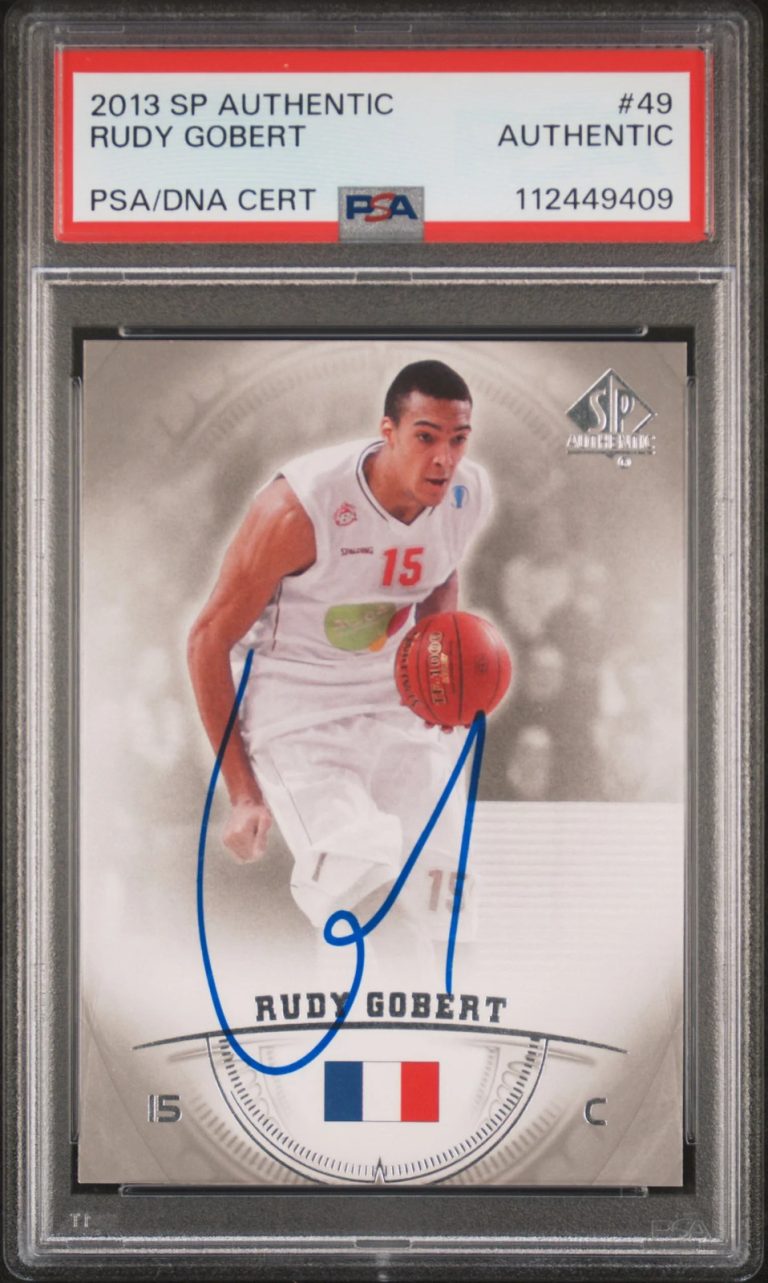 2013 SP Authentic #49 Rudy Gobert Signed Card PSA A Auto A Autographed