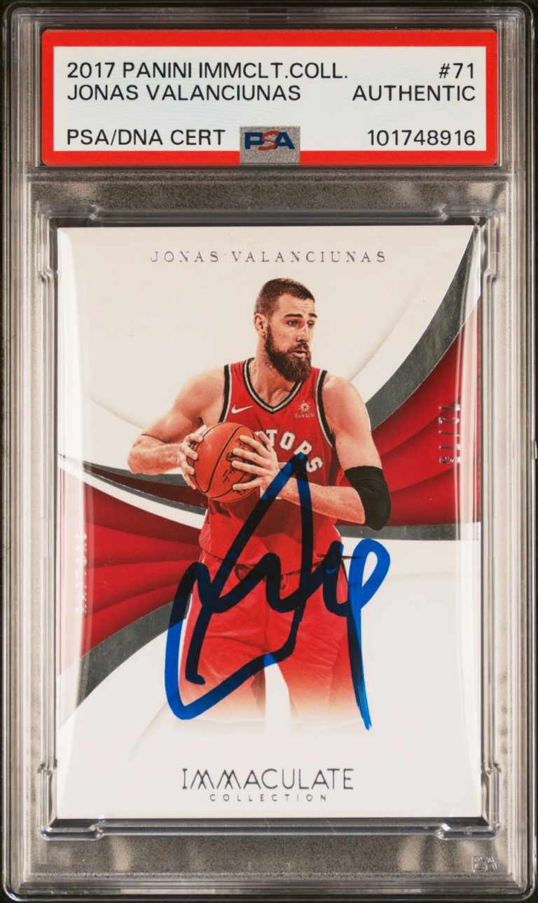2017 Panini Immaculate Collection #71 Jonas Valanciunas Signed Card PSA Auto