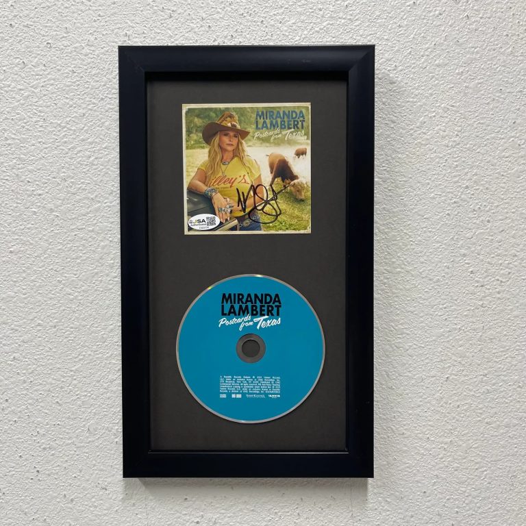 Miranda Lambert Signed CD Insert Postcards from Texas Framed Display JSA