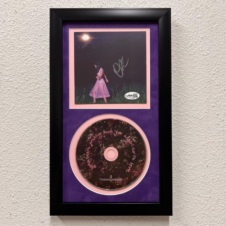 Olivia Rodrigo Signed CD Insert You Seem Pretty Sad for a Girl in Love Frame JSA