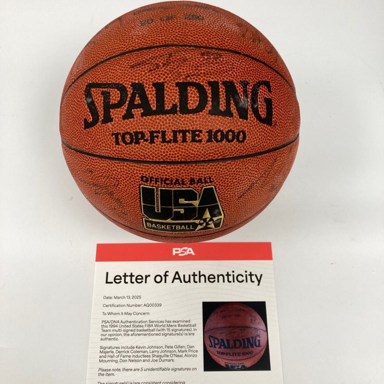 1994 Dream Team II Olympics Team USA Signed Spalding Basketball PSA DNA COA