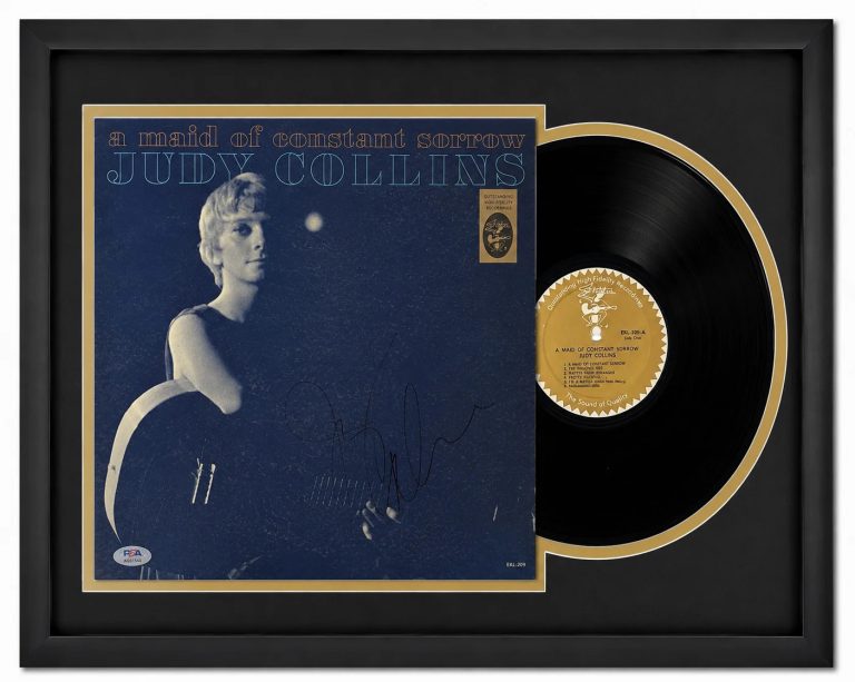 Judy Collins Signed A Maid of Constant Sorrow Custom Framed Vinyl Album PSA Auth