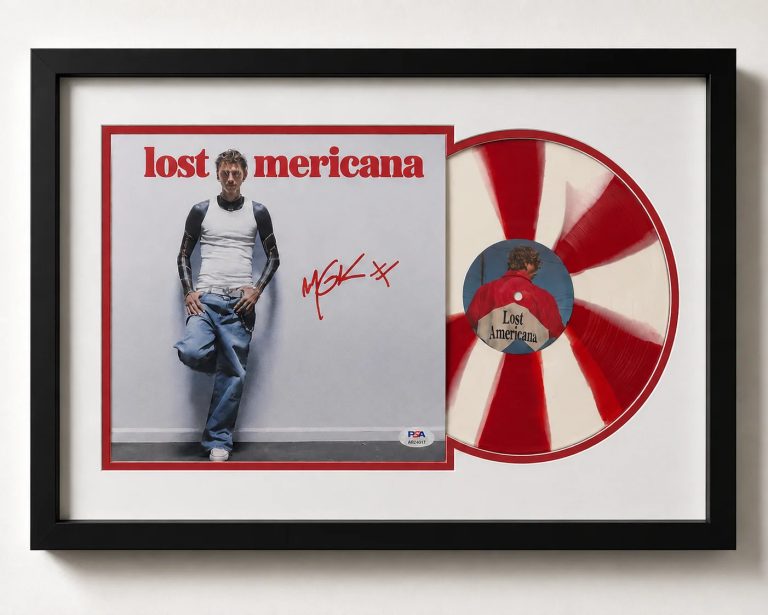 Machine Gun Kelly (MGK) Signed Lost Americana Custom Framed Vinyl Album PSA