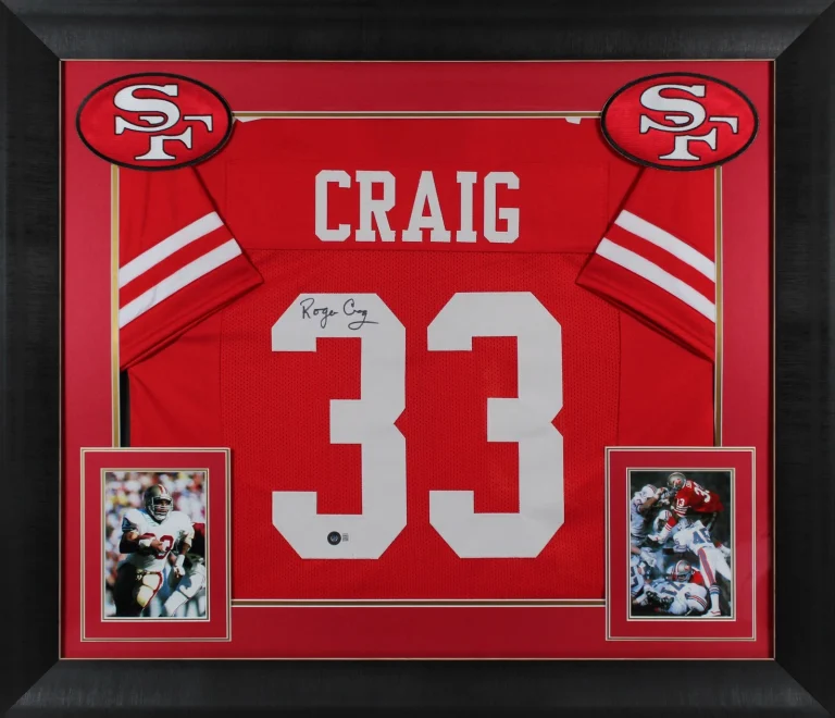 Roger Craig Authentic Signed Red Pro Style Framed Jersey Autographed BAS Witness