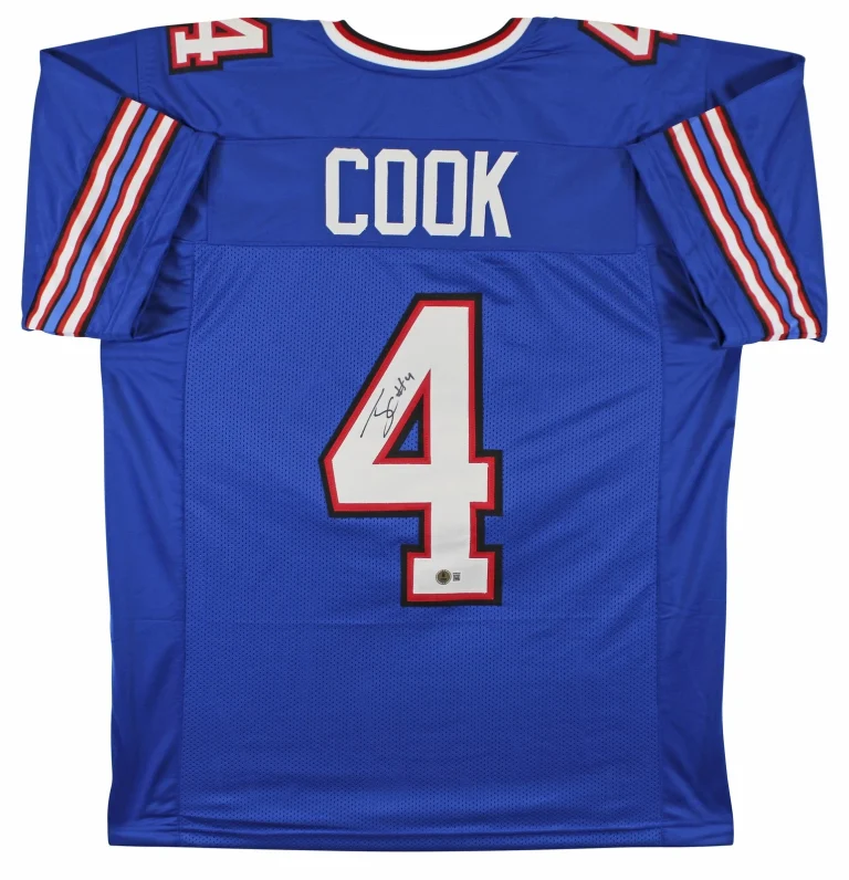 James Cook Authentic Signed Blue Pro Style Jersey Autographed BAS