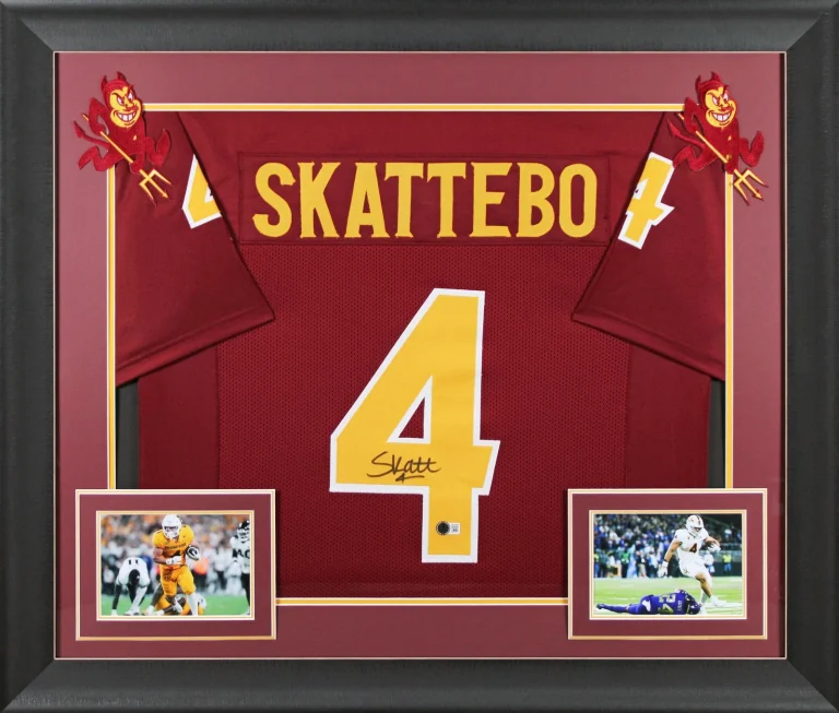 Arizona State Cameron Skattebo Signed Maroon Pro Style Framed Jersey BAS