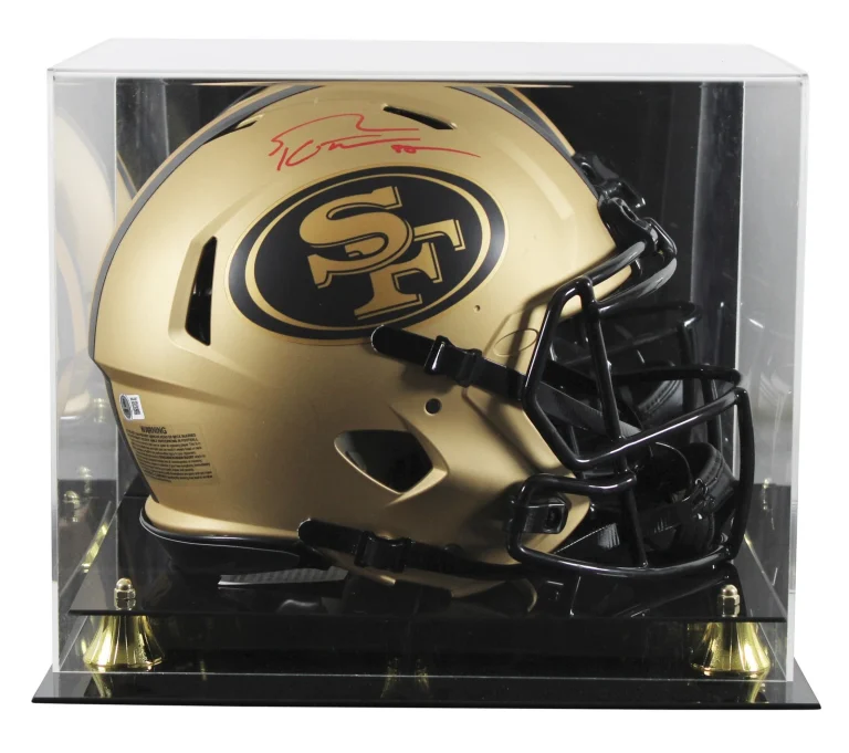 49ers George Kittle Signed Rave Full Size Speed Proline Helmet W/ Case BAS Wit