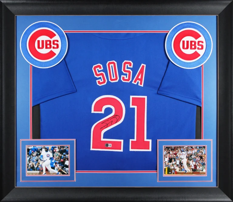 Sammy Sosa Authentic Signed Blue Pro Style Framed Jersey BAS Witnessed