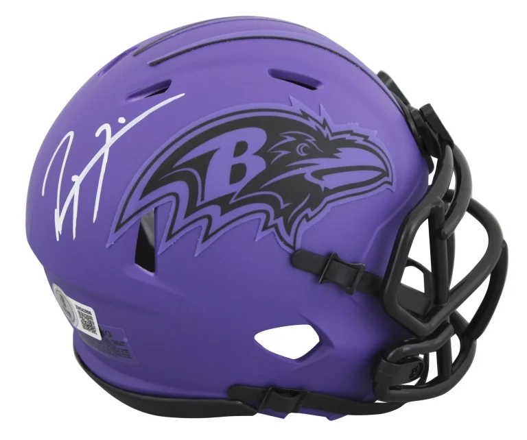 Ravens Ray Lewis Authentic Signed Rave Speed Mini Helmet BAS Witnessed