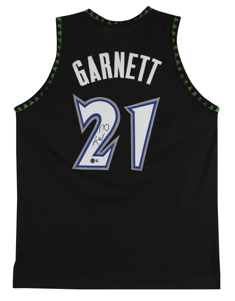 Kevin Garnett Authentic Signed Black Pro Style Jersey  BAS Witnessed