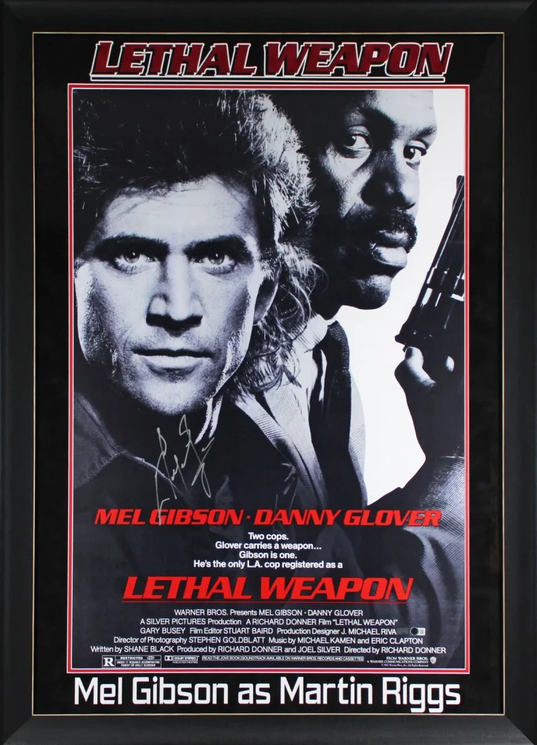 Mel Gibson Lethal Weapon Authentic Signed & Framed 27x40 Poster Autographed BAS