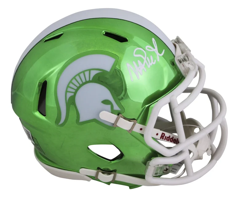 Michigan State Magic Johnson Signed Chrome Speed Mini Helmet BAS Witnessed