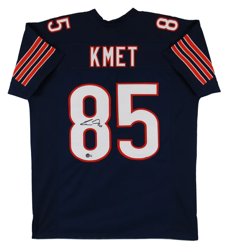 Cole Kmet Authentic Signed Navy Blue Pro Style Jersey Autographed BAS Witnessed
