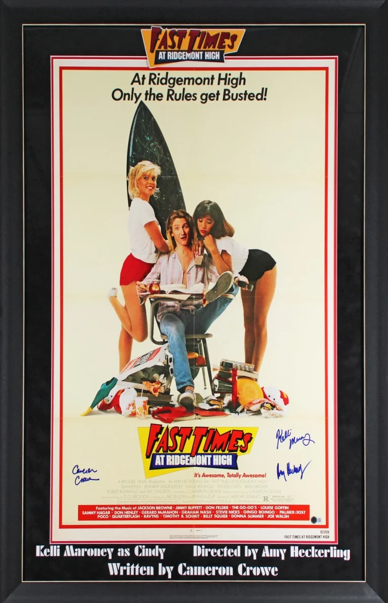 Fast Times At Ridgemont High (3) Signed & Framed 27x41 Movie Poster BAS #AE16834