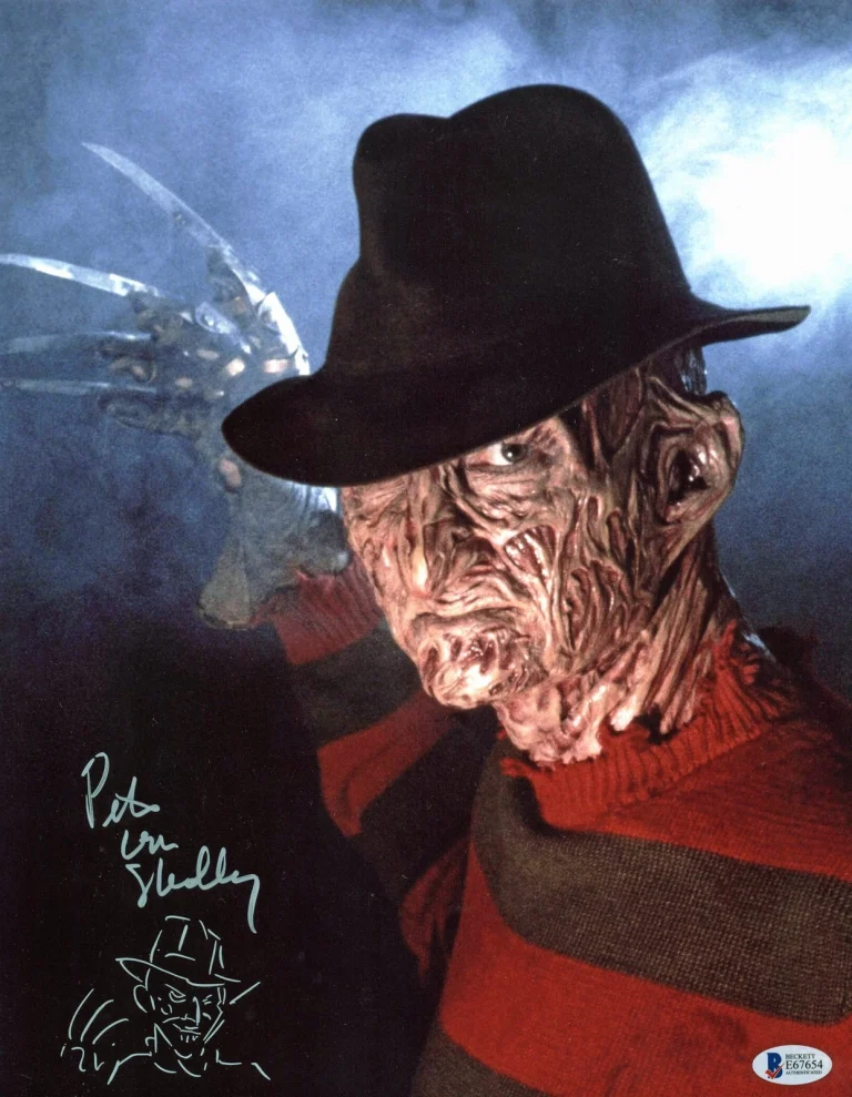 Pete Von Sholly Freddy Krueger Authentic Signed 11x14 Photo w/ Sketch BAS E67654