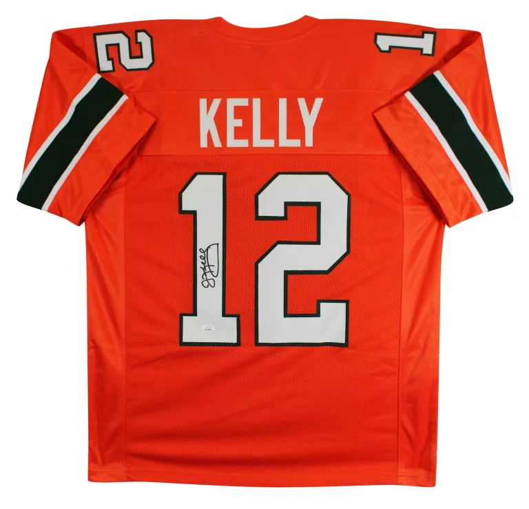 Miami Jim  Kelly Authentic Signed Orange Pro Style Jersey JSA Witness #WB353892