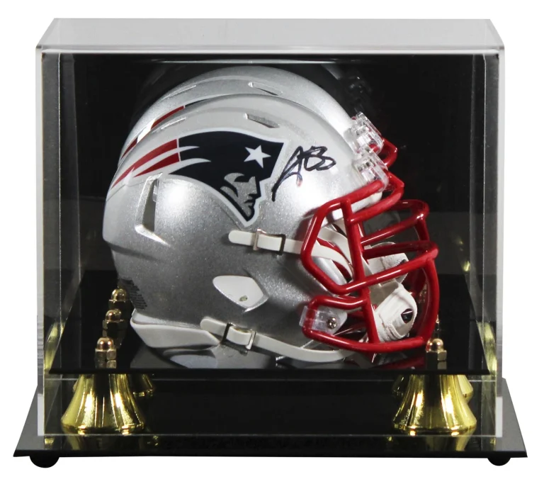 Patriots A.J. Brown Authentic Signed Speed Mini Helmet W/ Case BAS Witnessed