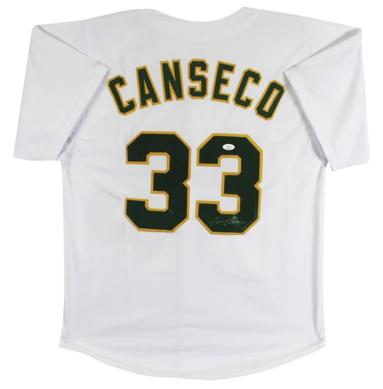 Jose Canseco Authentic Signed White Pro Style Jersey Autographed JSA #TT09215