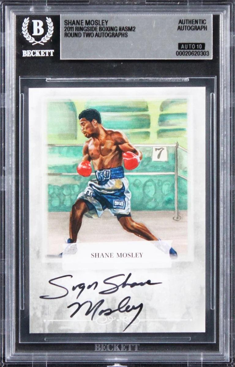 Shane Mosley Signed 2011 Ringside Boxing #ASM2 Card Auto Grade 10! BAS Slabbed