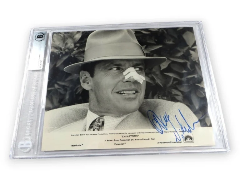 Jack Nicholson Signed Autographed Photo Chinatown Taped Nose Encased BAS 1065