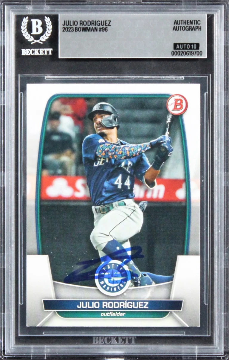 Mariners Julio Rodriguez Signed 2026 Bowman #96 Card Auto Grade 10! BAS Slabbed