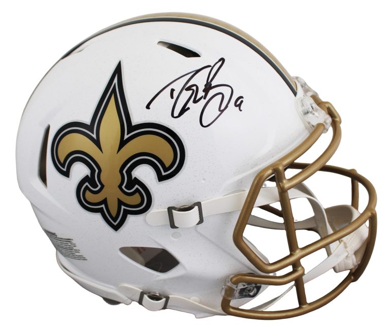 Saints Drew Brees Signed 2025 On-Field Alt Full Size Speed Proline Helmet BAS W