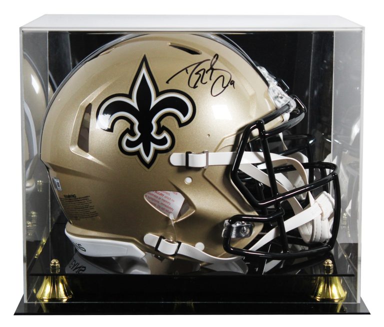 Saints Drew Brees Signed Full Size Speed Proline Helmet W/ Case BAS Witnessed