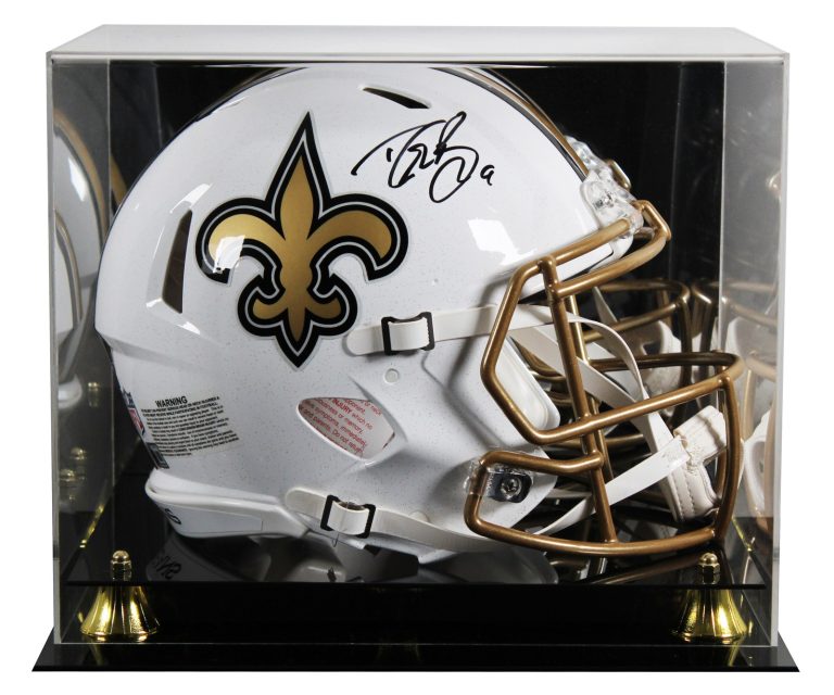 Saints Drew Brees Signed 2025 On-Field Alt F/S Speed Proline Helmet W/ Case BAS