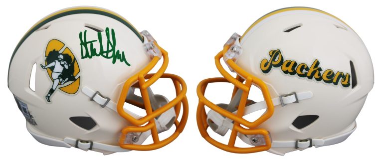 Packers Sterling Sharpe Authentic Signed Retro Speed Mini Helmet BAS Witnessed