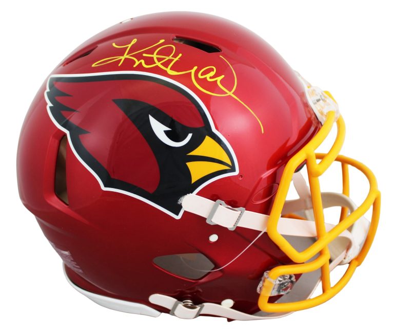Cardinals Kurt Warner Signed Flash Full Size Speed Proline Helmet BAS Witnessed