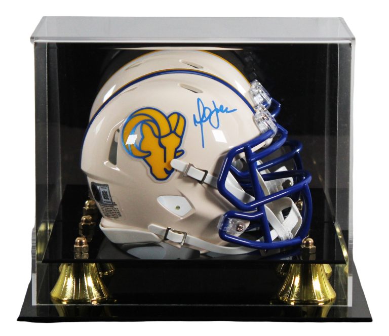 Rams Marshall Faulk Authentic Signed Retro Speed Mini Helmet W/ Case BAS Witness