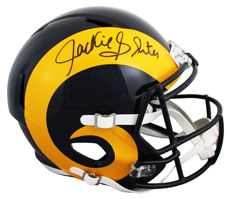 Rams Jackie Slater Signed 1981-99 TB Full Size Speed Rep Helmet BAS Witnessed