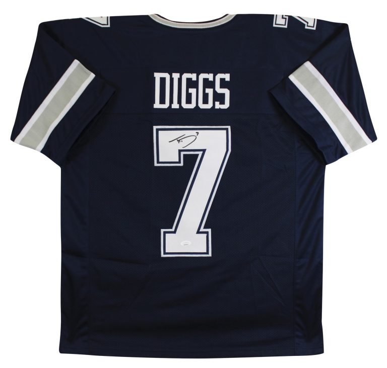 Trevon Diggs Authentic Signed Navy Pro Style Jersey Autographed JSA #WA059224
