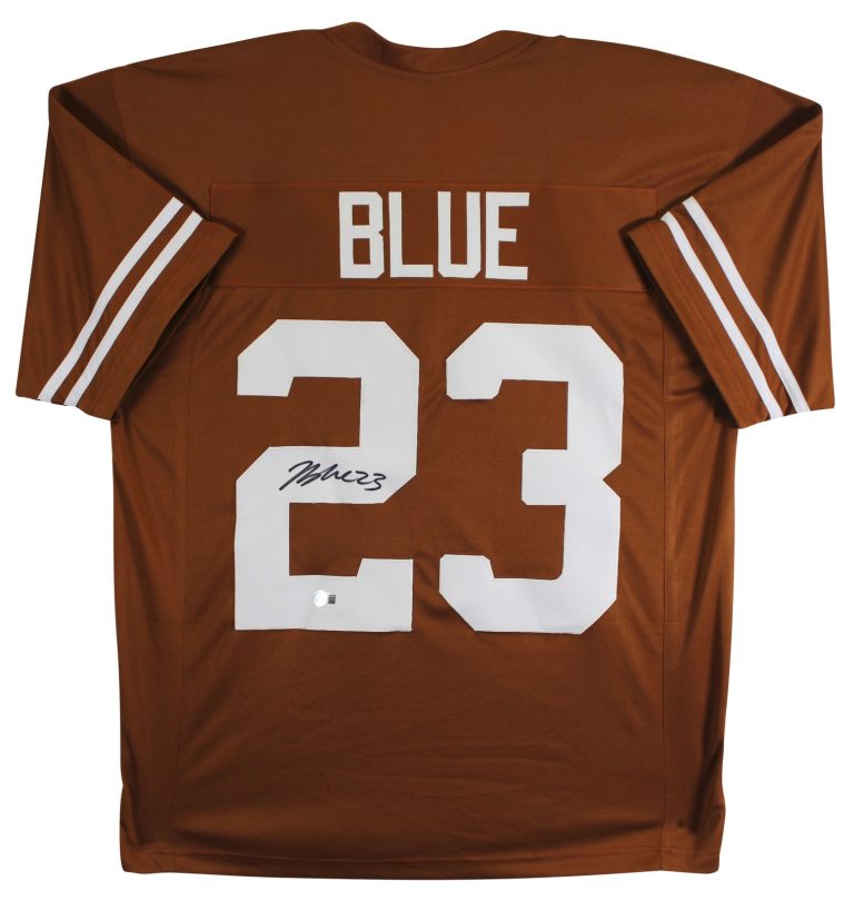 Texas Jaydon Blue Signed Burnt Orange Pro Style Jersey BAS Witnessed #2W441165