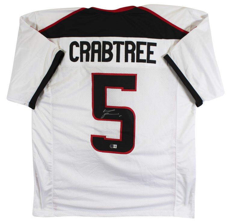 Texas Tech Michael Crabtree Authentic Signed White Pro Style Jersey BAS #BT89722