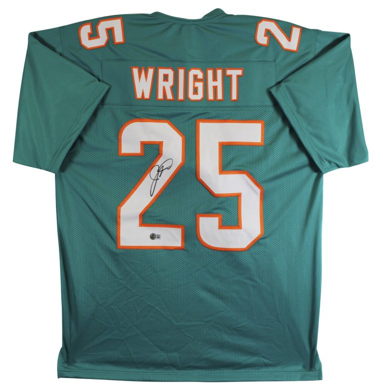 Jaylen Wright Authentic Signed Teal Pro Style Jersey BAS Witnessed #2W018770