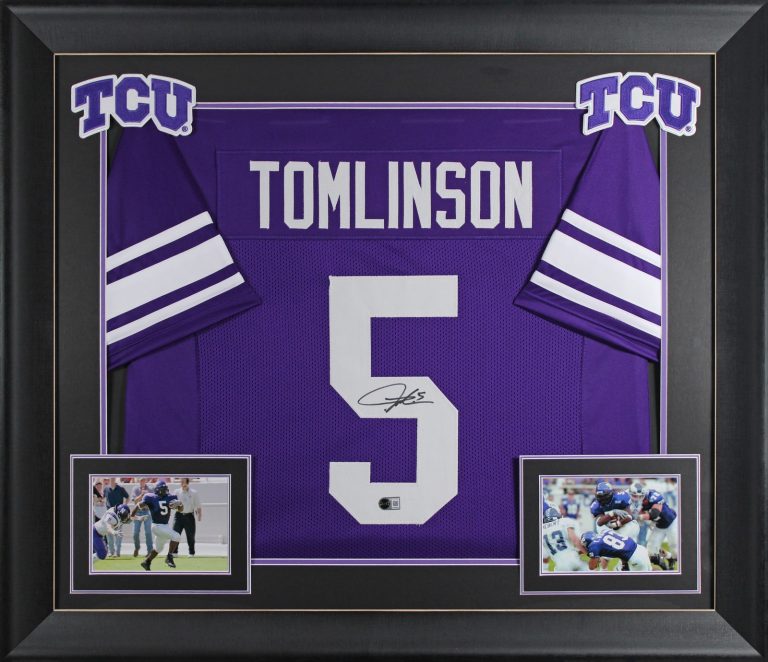 TCU LaDanian Tomlinson Authentic Signed Purple Pro Style Framed Jersey BAS