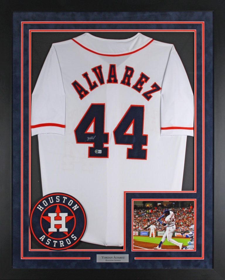 Yordan Alvarez Authentic Signed White Pro Style Framed Jersey BAS Wit #1W981108