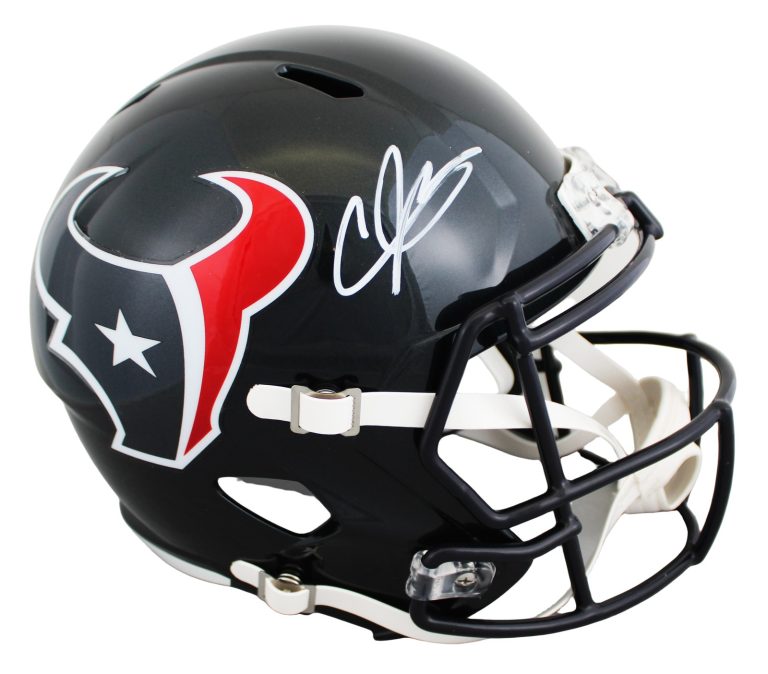 Texans Andre Johnson Authentic Signed Full Size Speed Rep Helmet BAS Witnessed