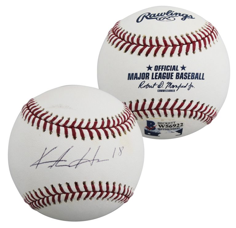 Brewers Keston Hiura Authentic Signed Robert Manfred OML Baseball BAS #W56922
