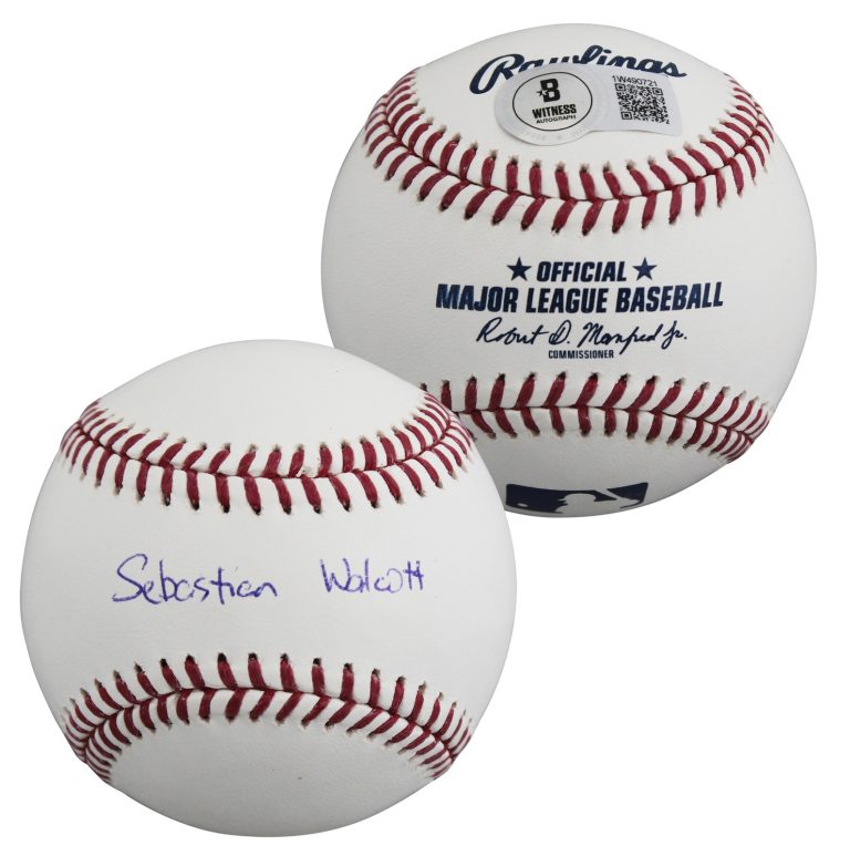Rangers Sebastian Walcott Signed Robert Manfred OML Baseball BAS Wit #1W490721