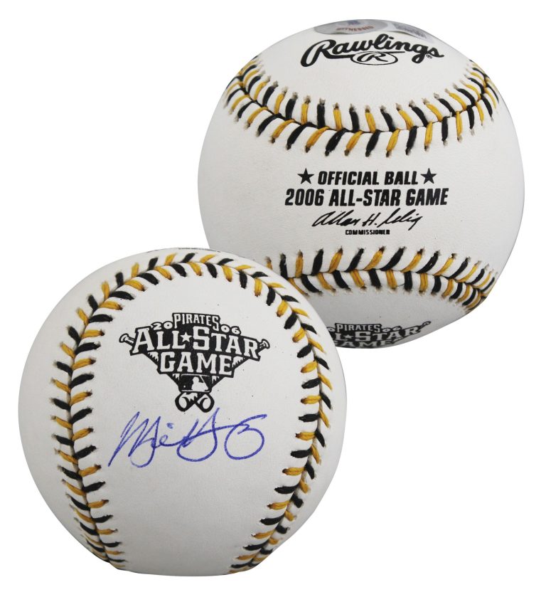 Rangers Michael Young Signed 2006 ASG Allen Selig Baseball BAS Wit #1W036614