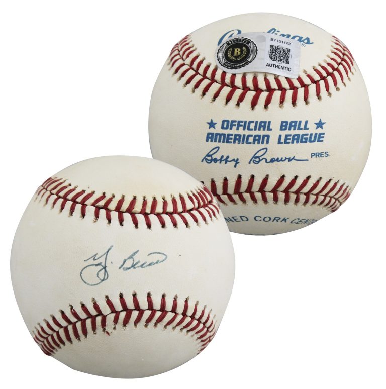 Yankees Yogi Berra Authentic Signed Bobby Brown OAL Baseball BAS #BY101122
